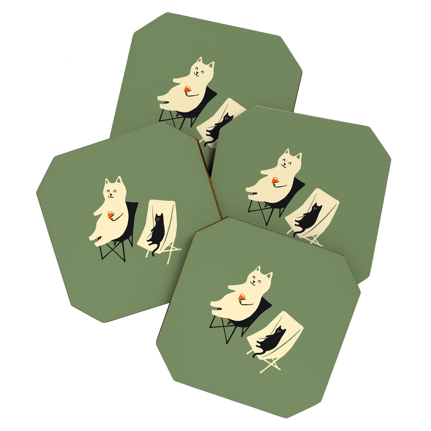 Jimmy Tan Happy go Lucky Cat Coaster Set