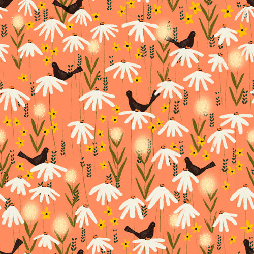 Joy Laforme Blooms of Dandelions and Wild Daisies Shower Curtain