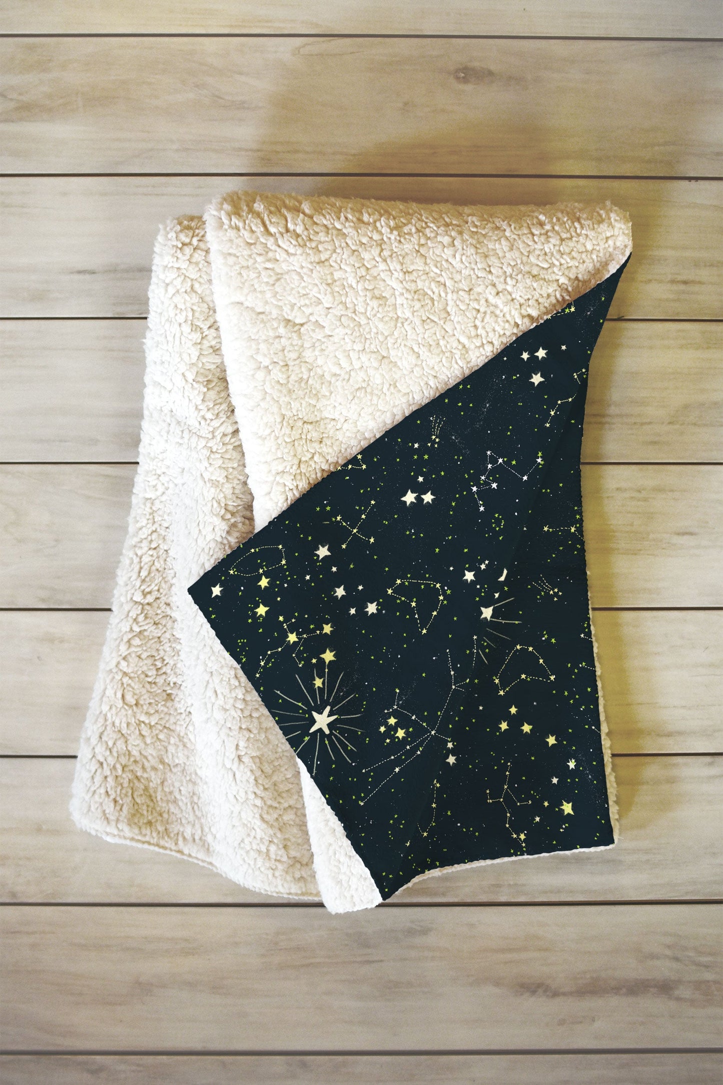 Joy Laforme Constellations In Midnight Blue Fleece Throw Blanket