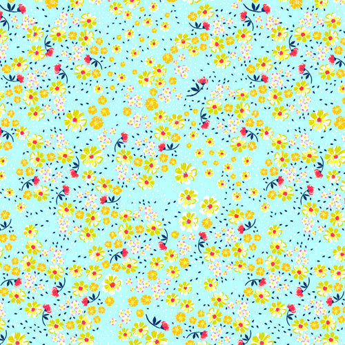 Joy Laforme Wild Floral Ditsy In Pale Blue Shower Curtain