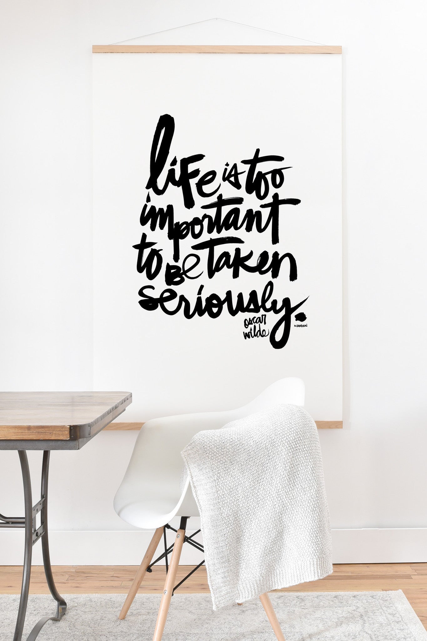 Kal Barteski LIFE IS bw Art Print And Hanger