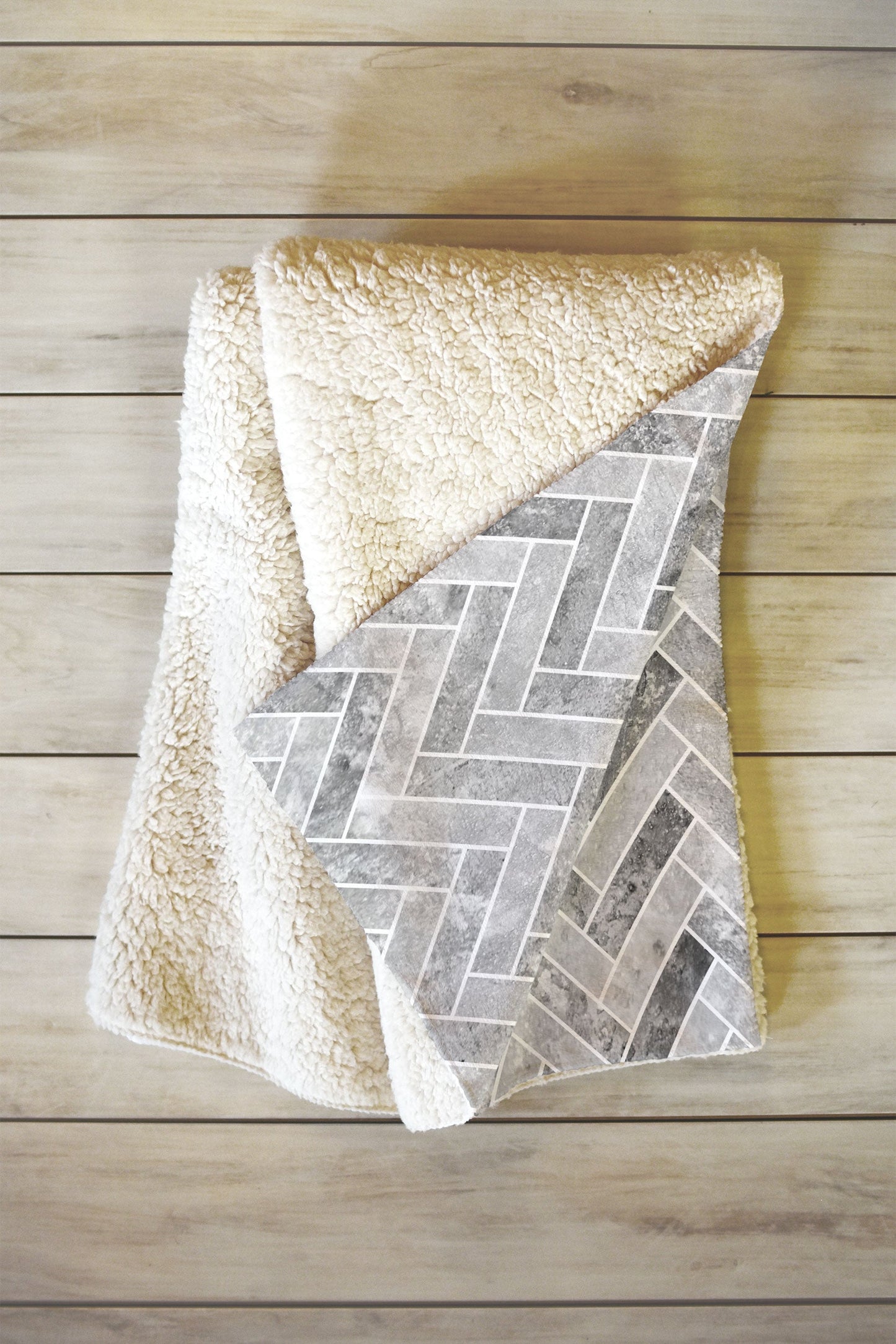 Kelly Haines Concrete Herringbone Fleece Throw Blanket