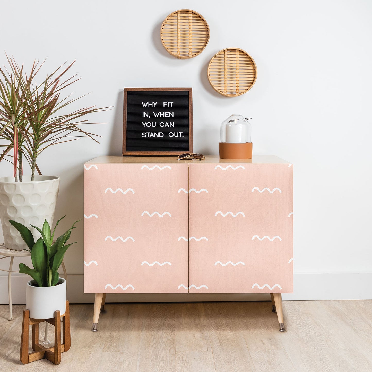 Kelly Haines Peach Squiggle Credenza