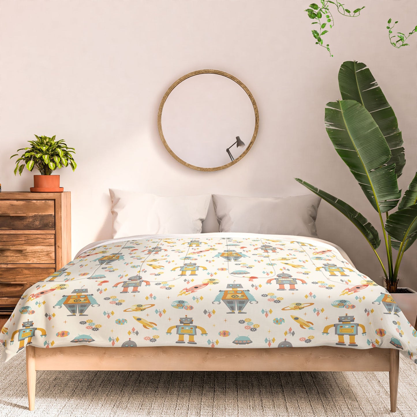 Lathe & Quill Vintage Inspired Robots Comforter
