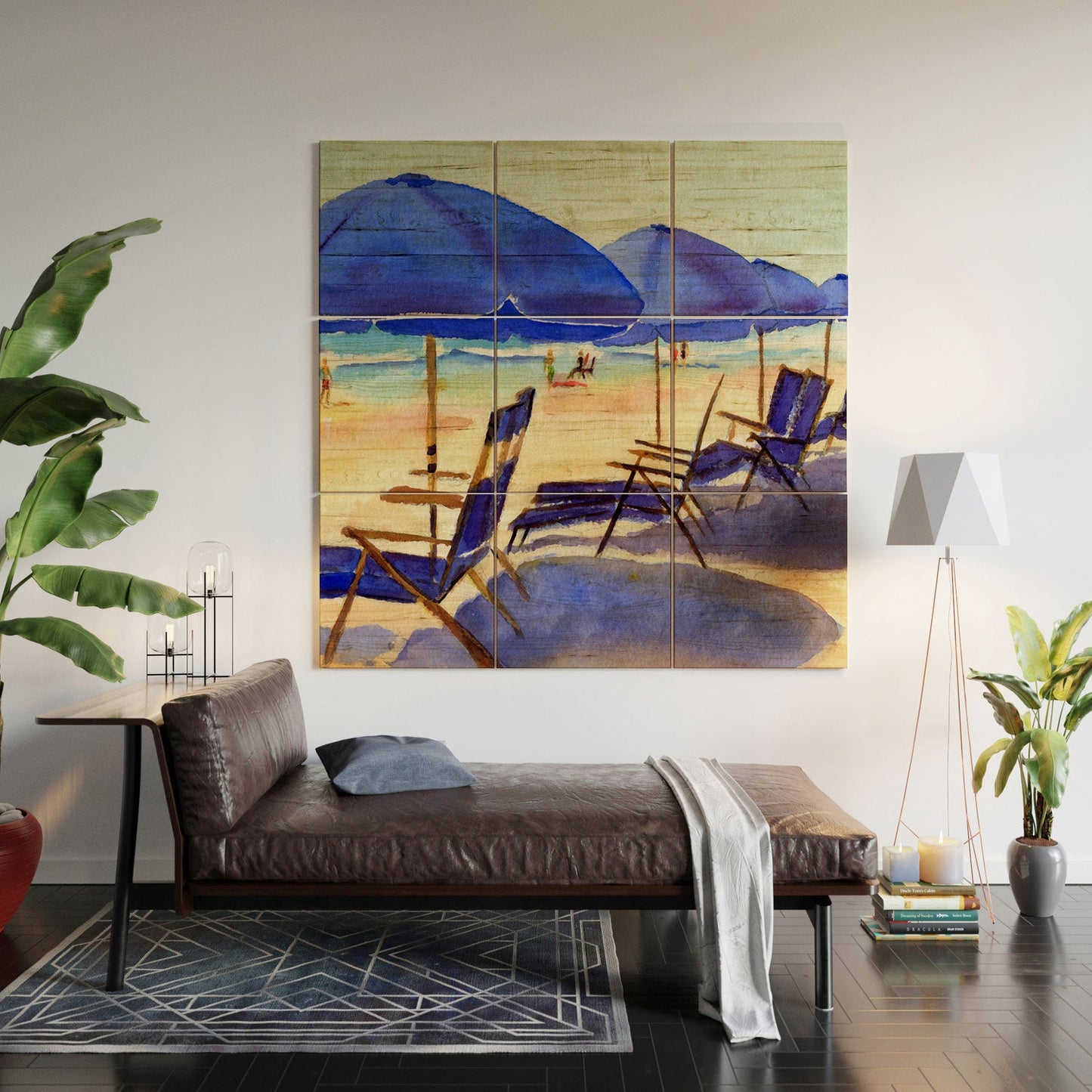 Laura Trevey Beach Chairs Wood Wall Mural