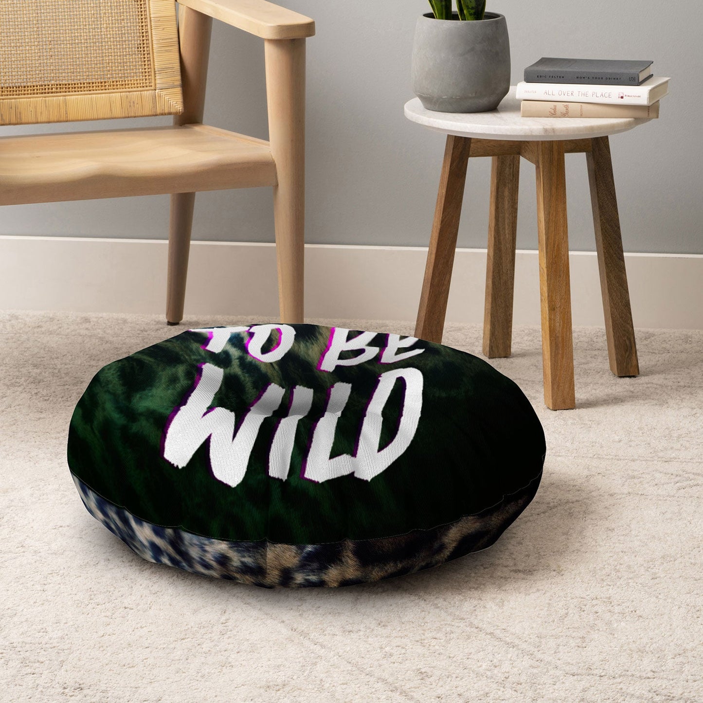Leah Flores Born To Be Wild Floor Pillow Round