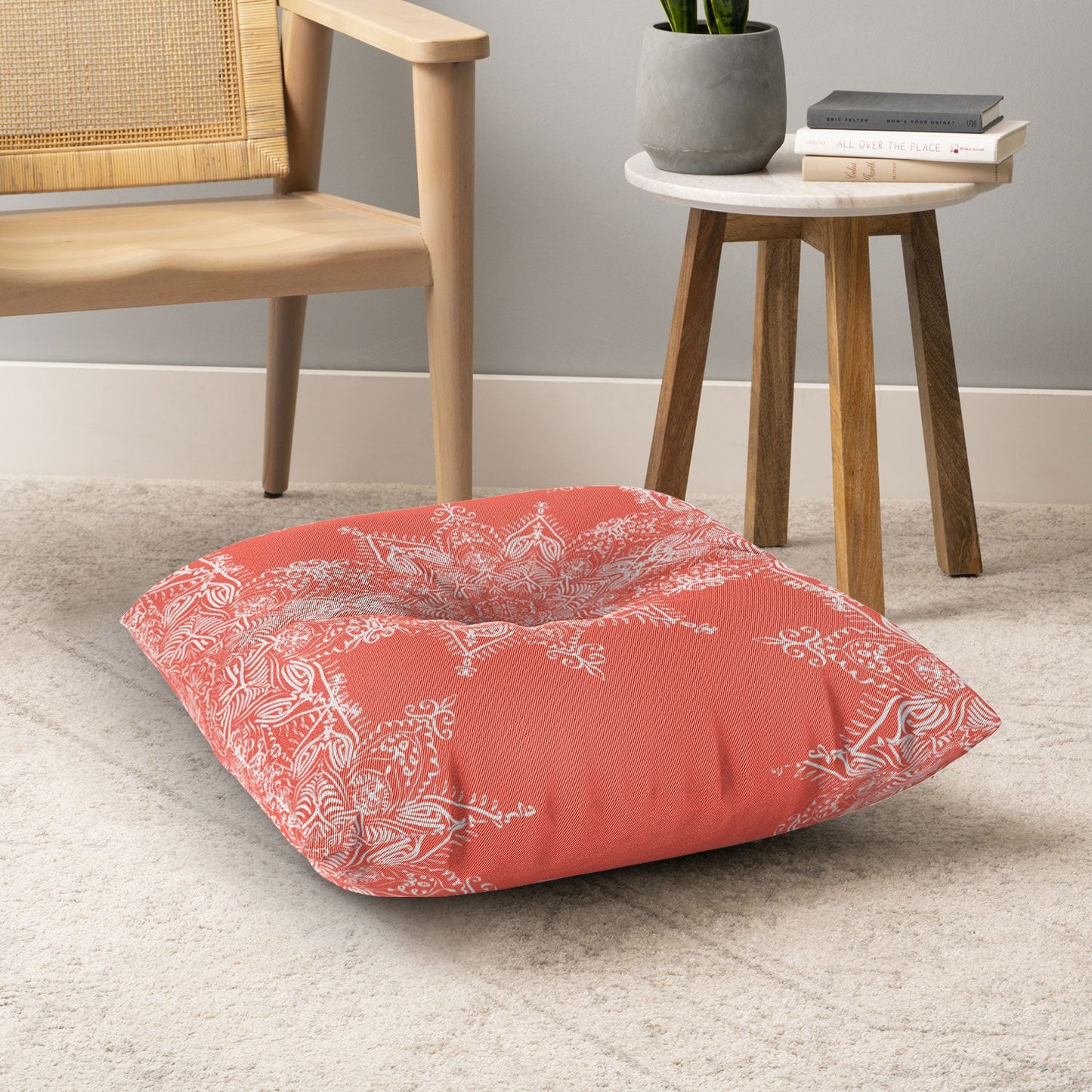 Lisa Argyropoulos Enchanted Soul Coral Floor Pillow Square