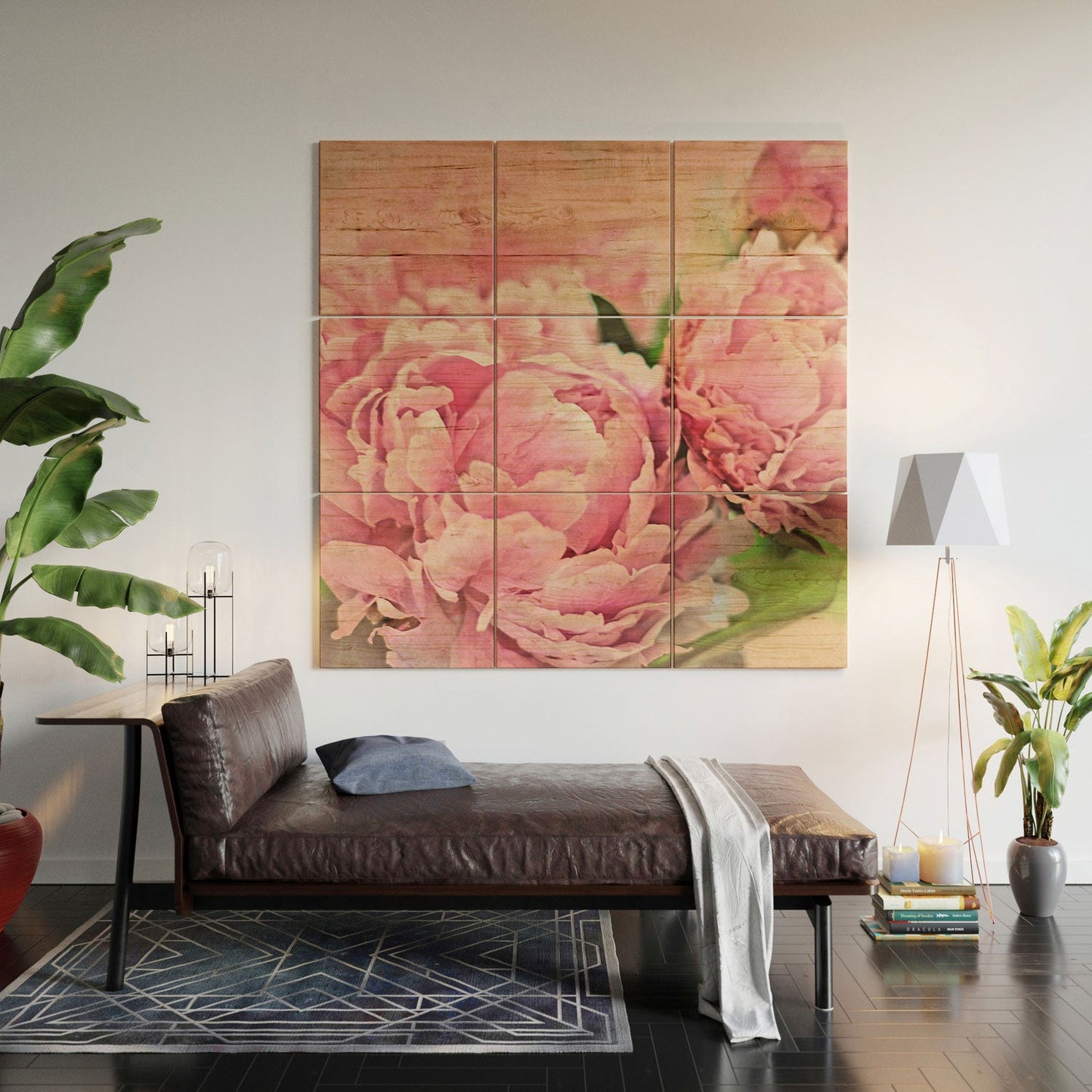 Lisa Argyropoulos Pink Peonies Wood Wall Mural