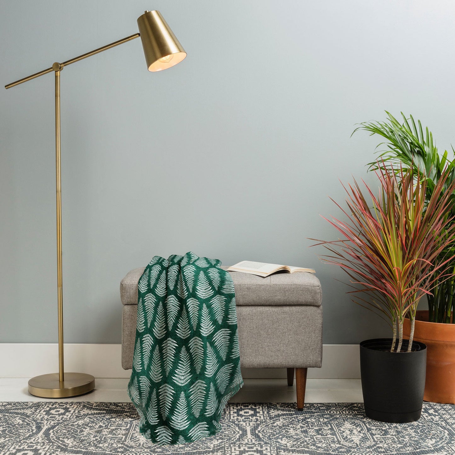 Little Arrow Design Co fern on forest Throw Blanket