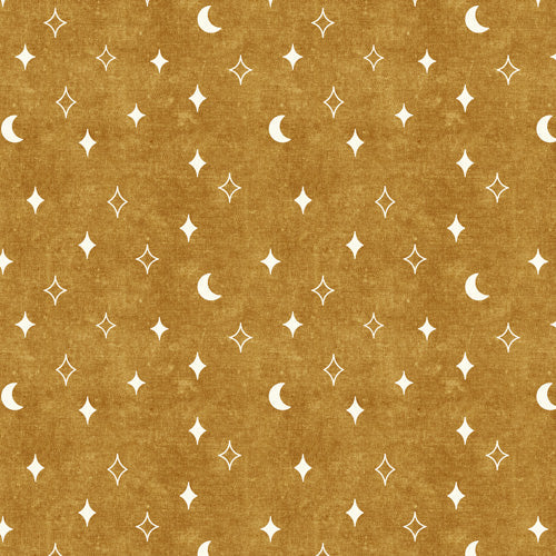 Little Arrow Design Co moon and stars mustard Shower Curtain