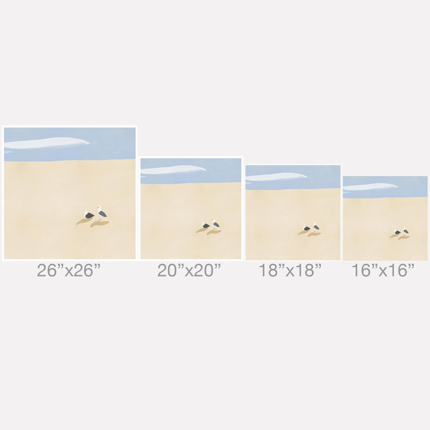 Little Dean Minimal sand beach with seagull Throw Pillow