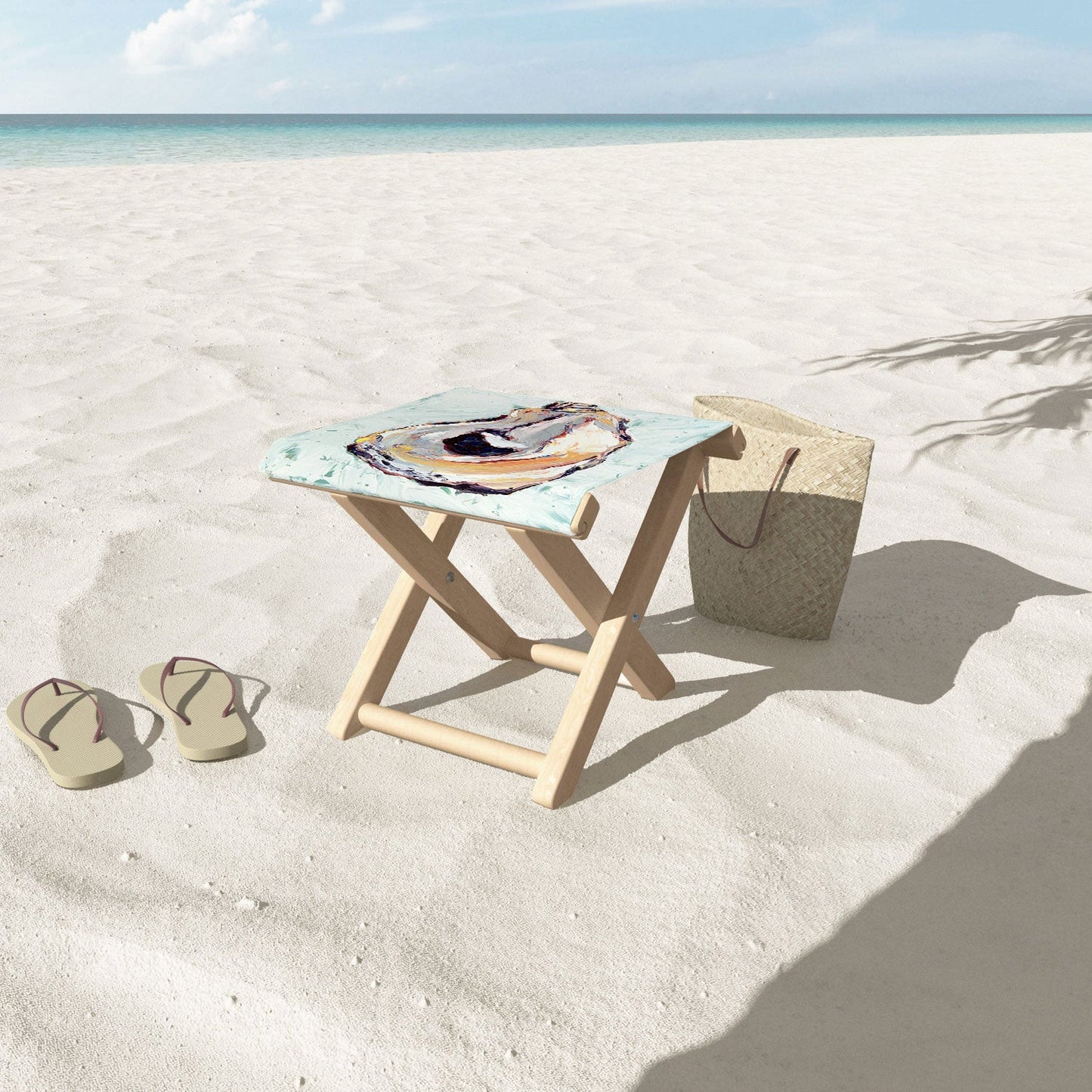 Magladry art studio Oyster shell Folding Stool
