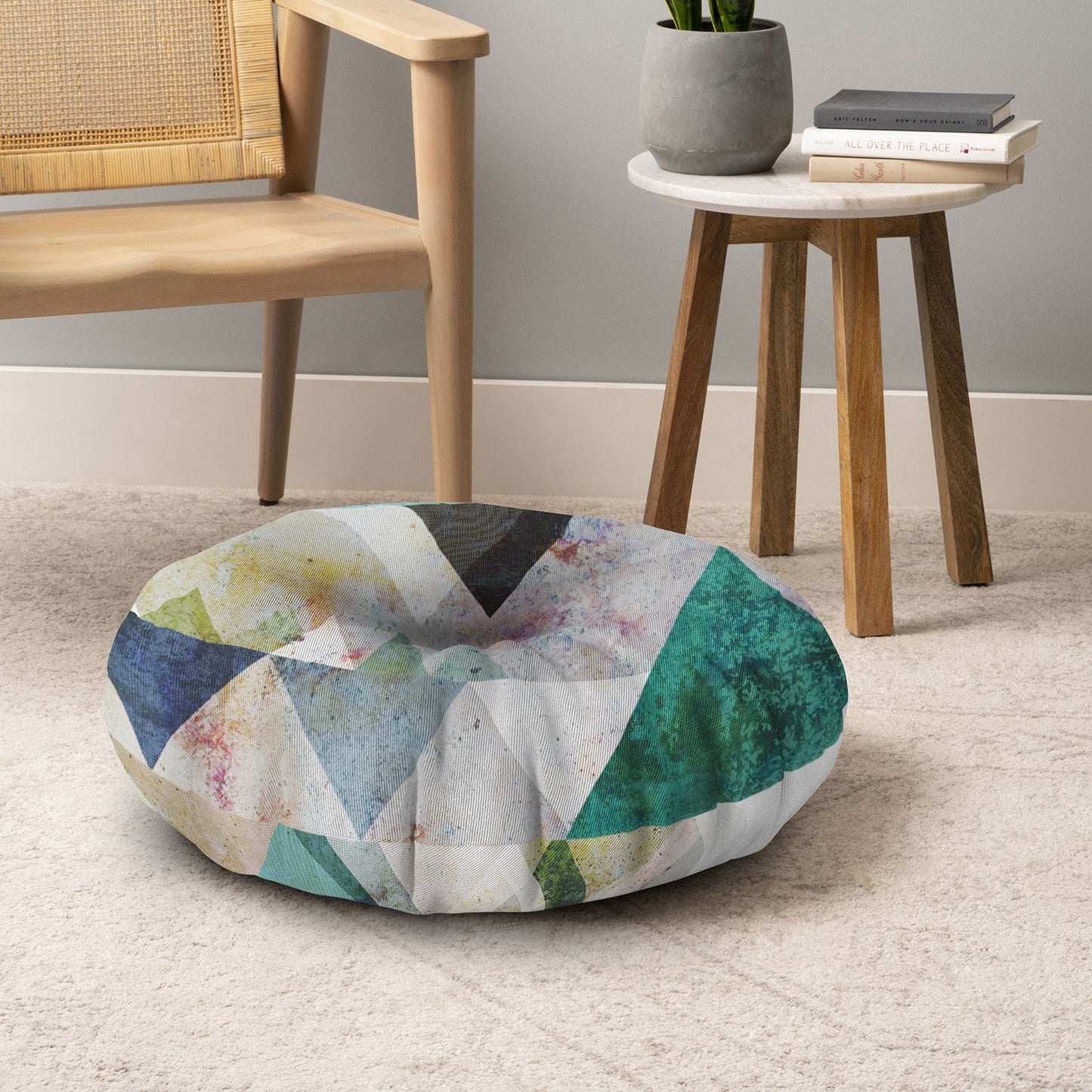 Mareike Boehmer Graphic 3 Blue Floor Pillow Round