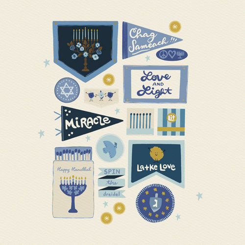 Marni Hanukkah Banners Signs and Pennants Shower Curtain