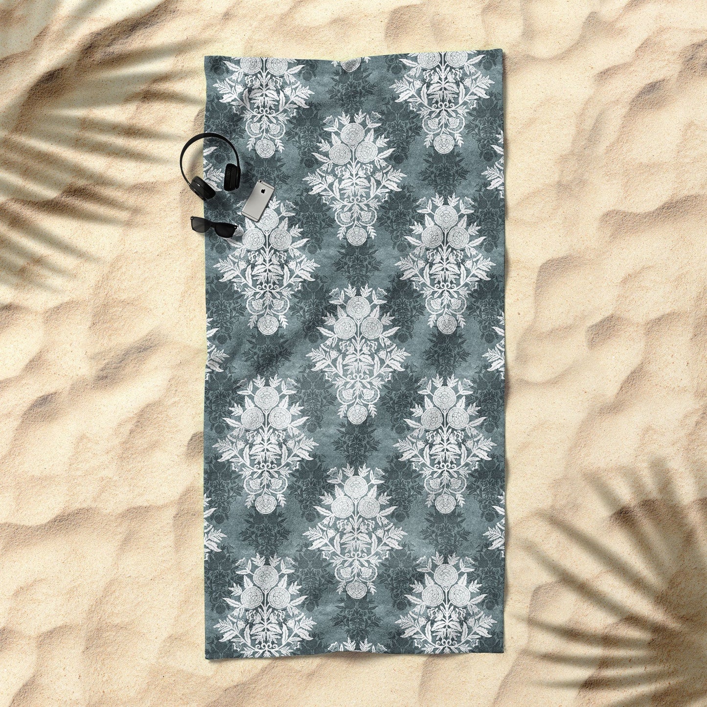 Marta Barragan Camarasa Antique Victorian Floral Beach Towel