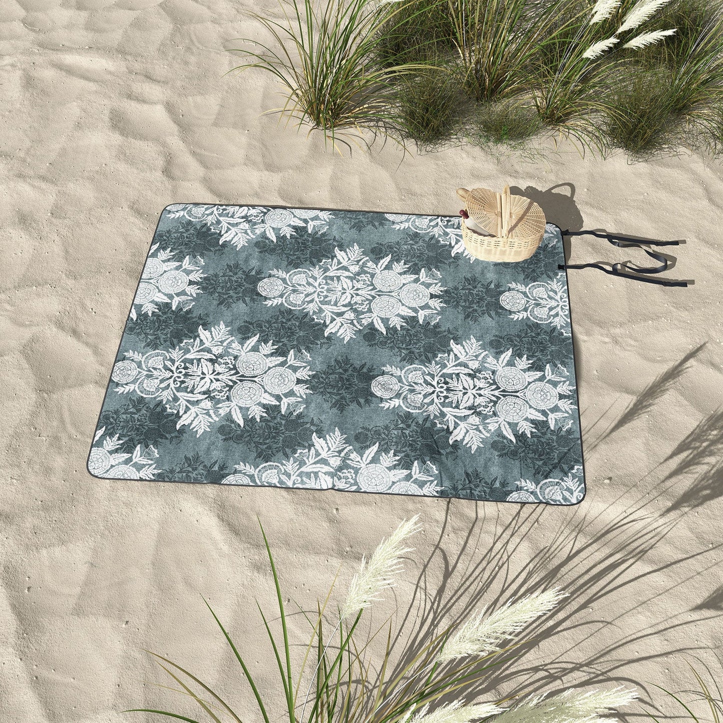 Marta Barragan Camarasa Antique Victorian Floral Picnic Blanket