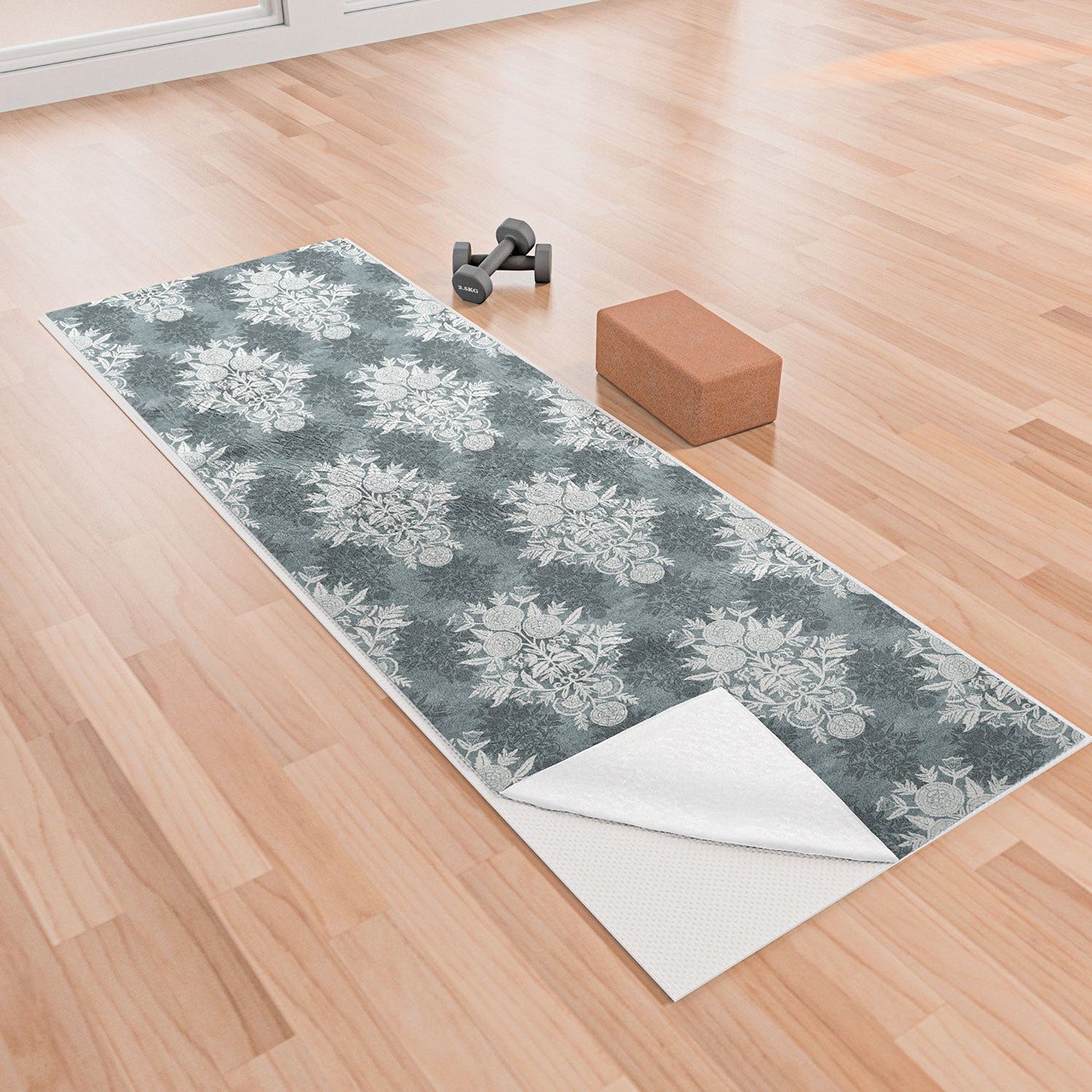 Marta Barragan Camarasa Antique Victorian Floral Yoga Towel