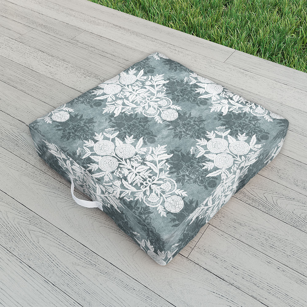Marta Barragan Camarasa Antique Victorian Floral Outdoor Floor Cushion