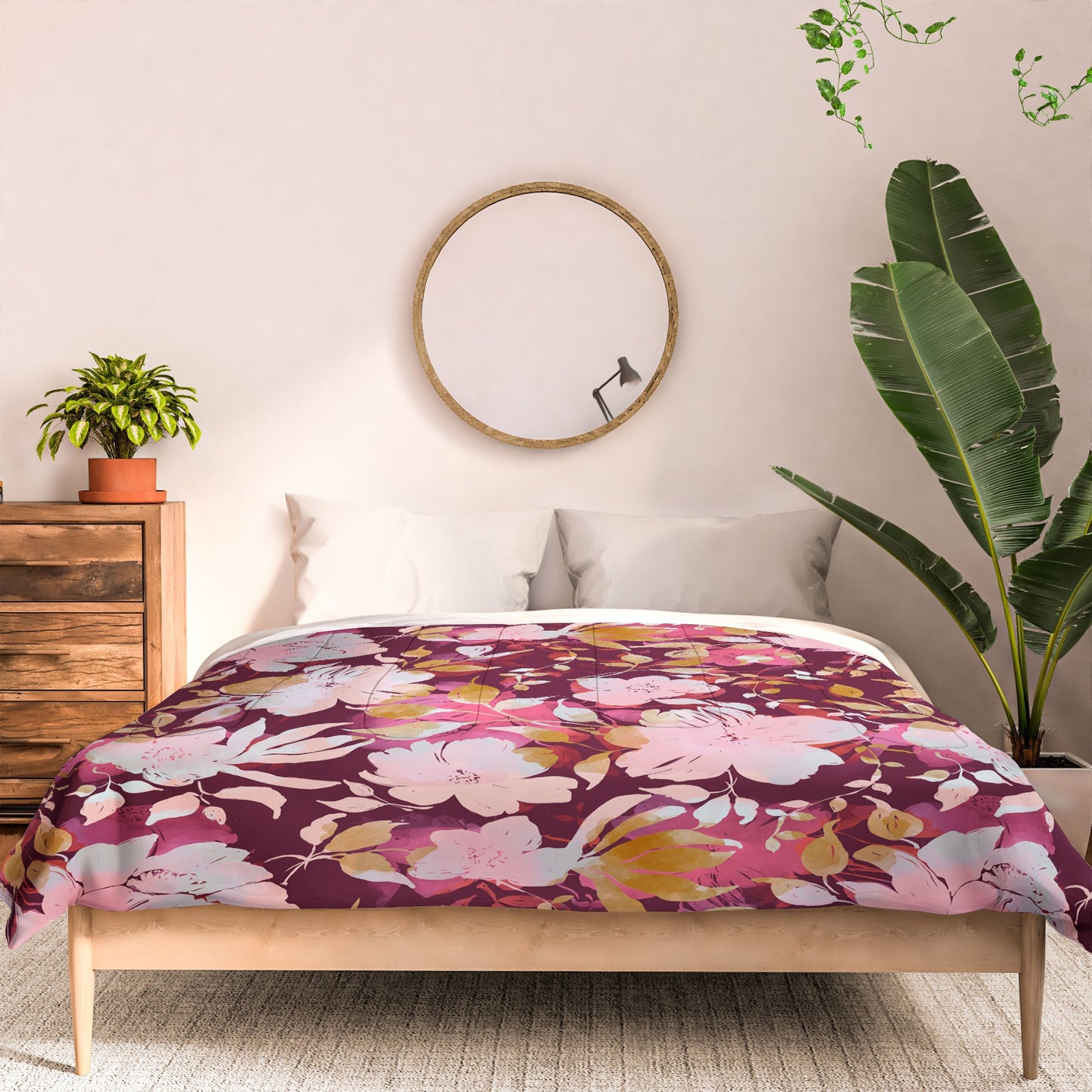 Marta Barragan Camarasa Blossoming Burgundy Fall Comforter