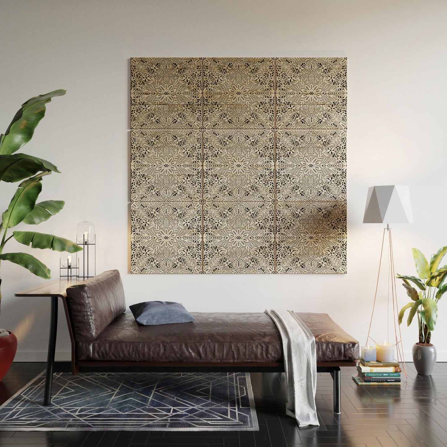 Marta Barragan Camarasa Intricate Floral Symmetry Wood Wall Mural