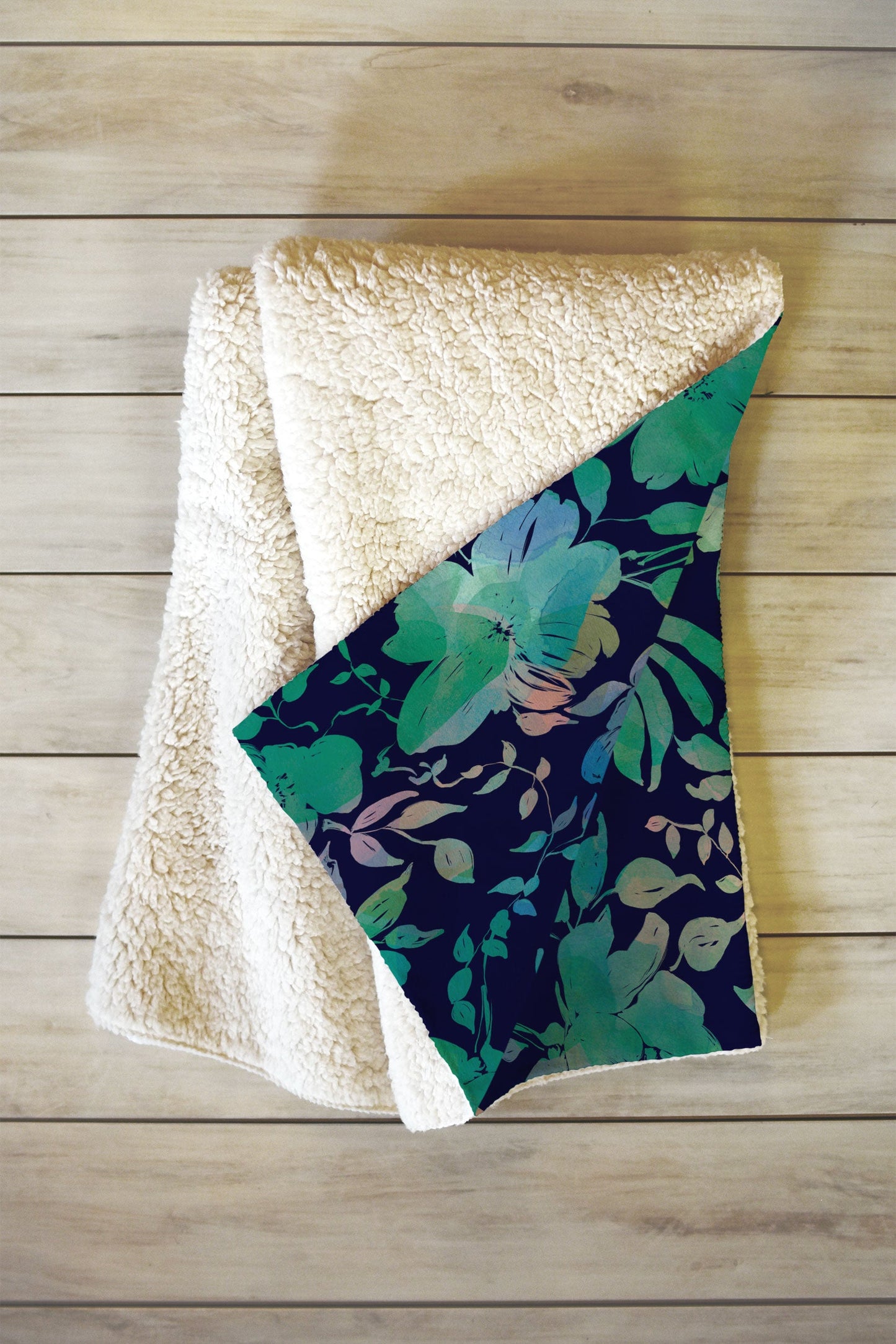 Marta Barragan Camarasa Lush Evening Botanicals Fleece Throw Blanket