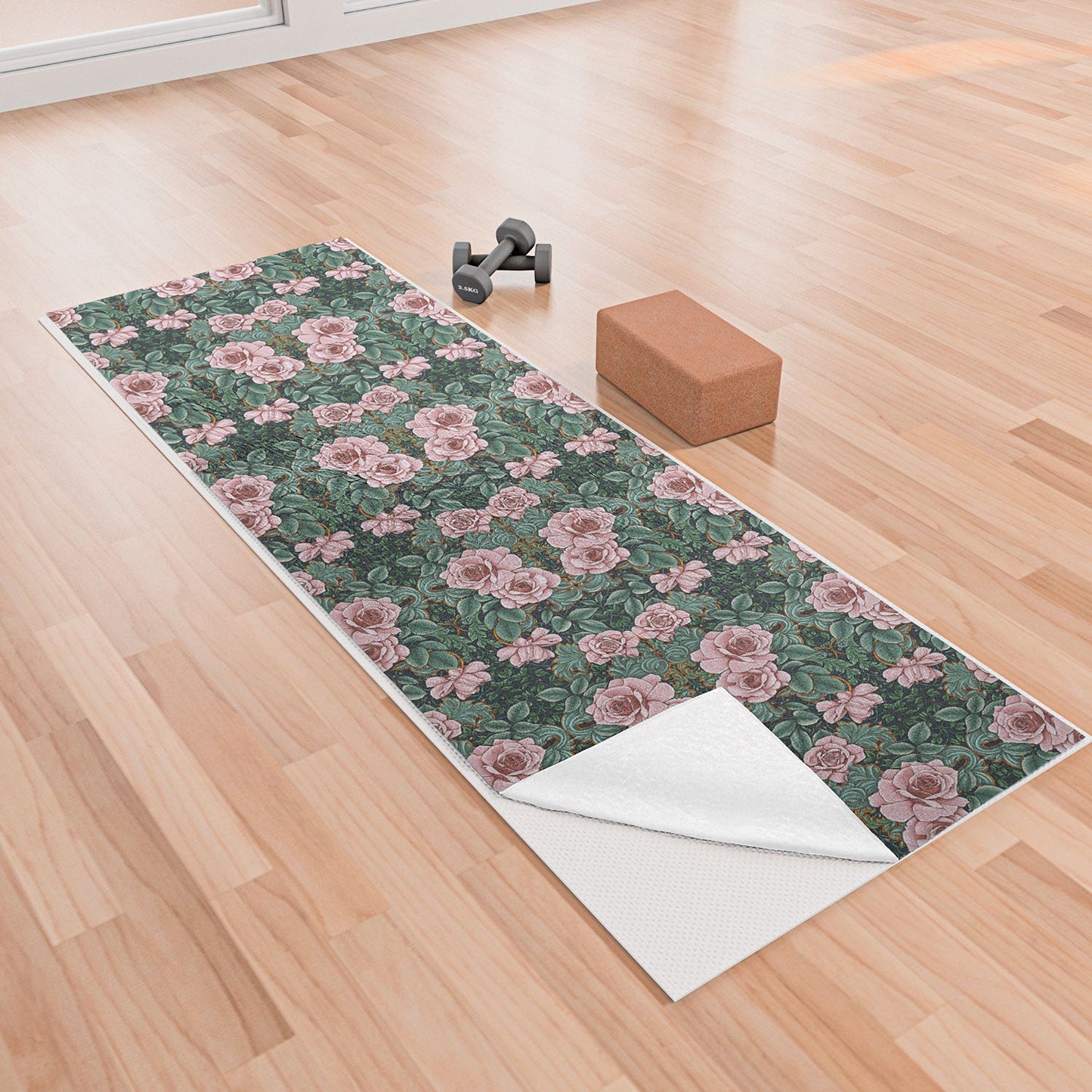 Marta Barragan Camarasa Ornate Vintage Rose Garden Yoga Towel