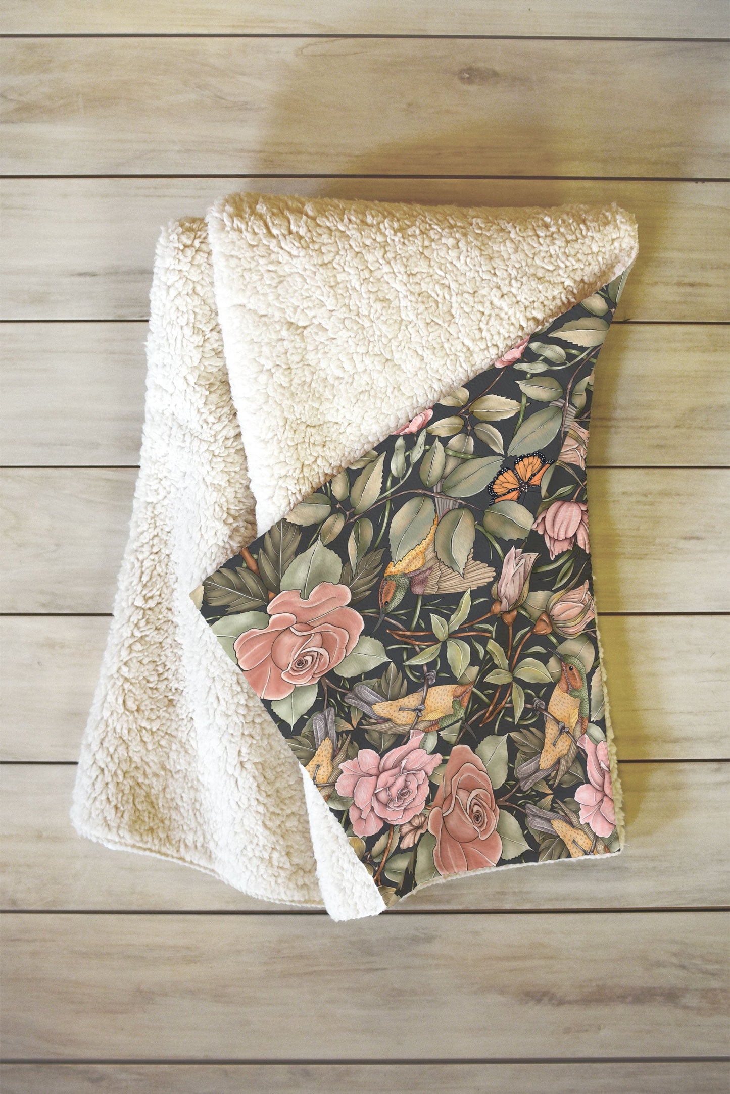 Marta Barragan Camarasa Victorian Garden Beauty Fleece Throw Blanket