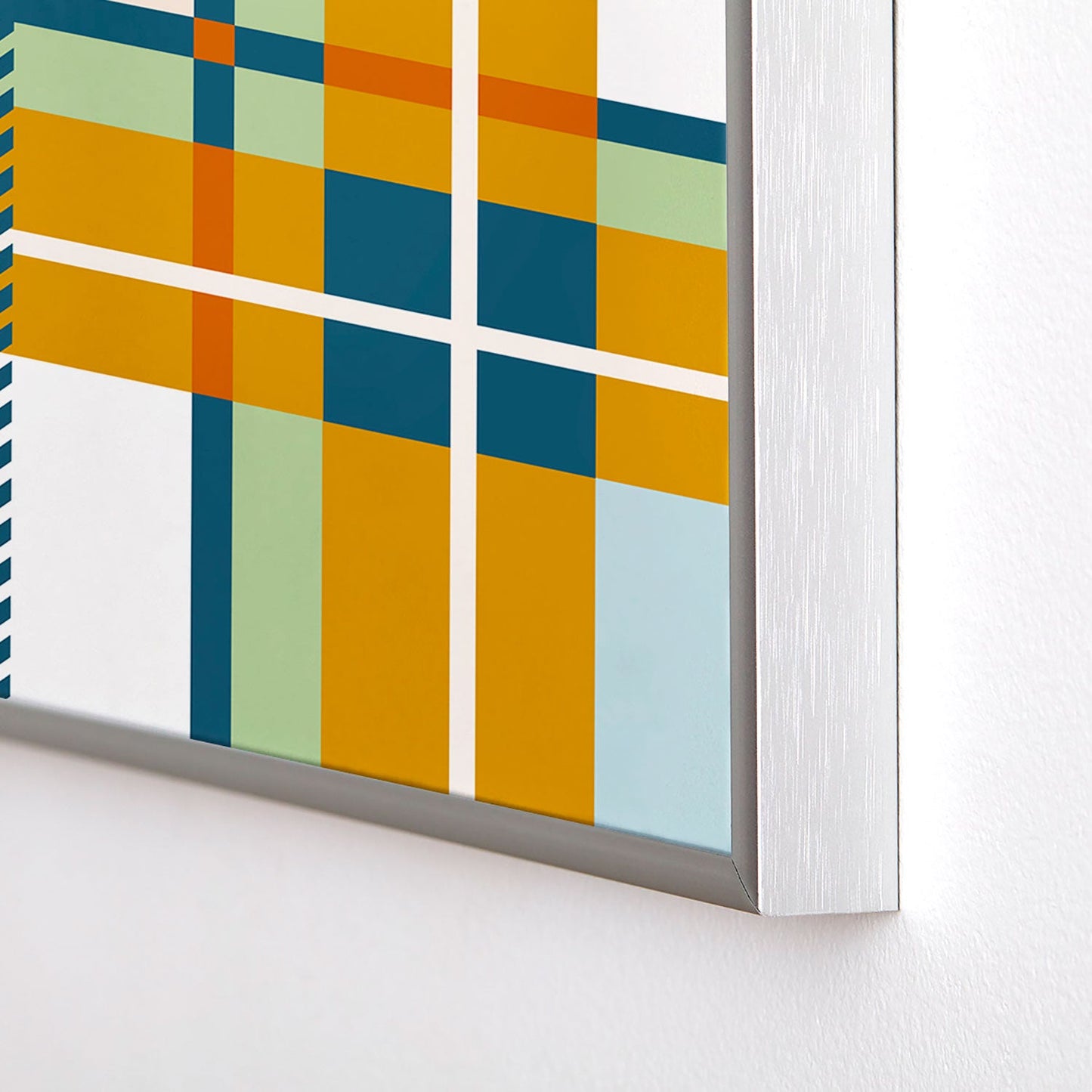 Marta Barragan Camarasa Warm Plaid Fusion Square Metal Framed Art Print