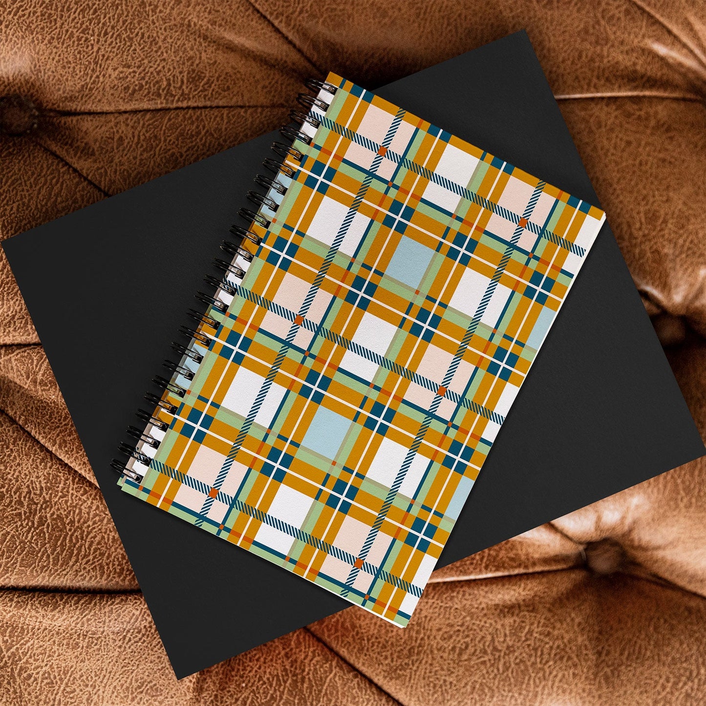 Marta Barragan Camarasa Warm Plaid Fusion Spiral Notebook