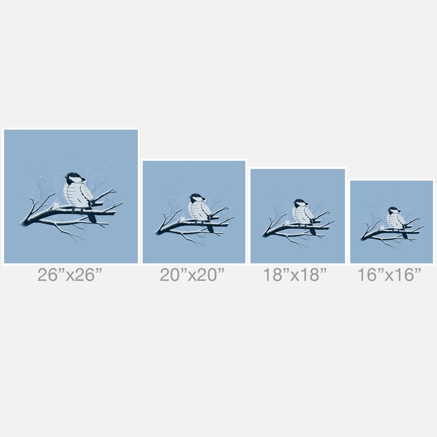 Matt Leyen North For The Winter Blue Outdoor Throw Pillow