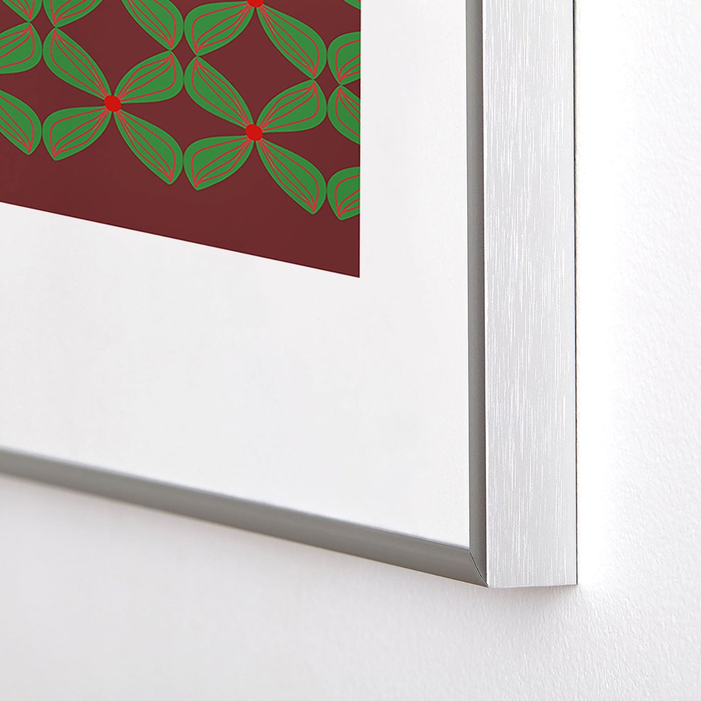 Mirimo Bows and Christmas Greens Metal Framed Art Print