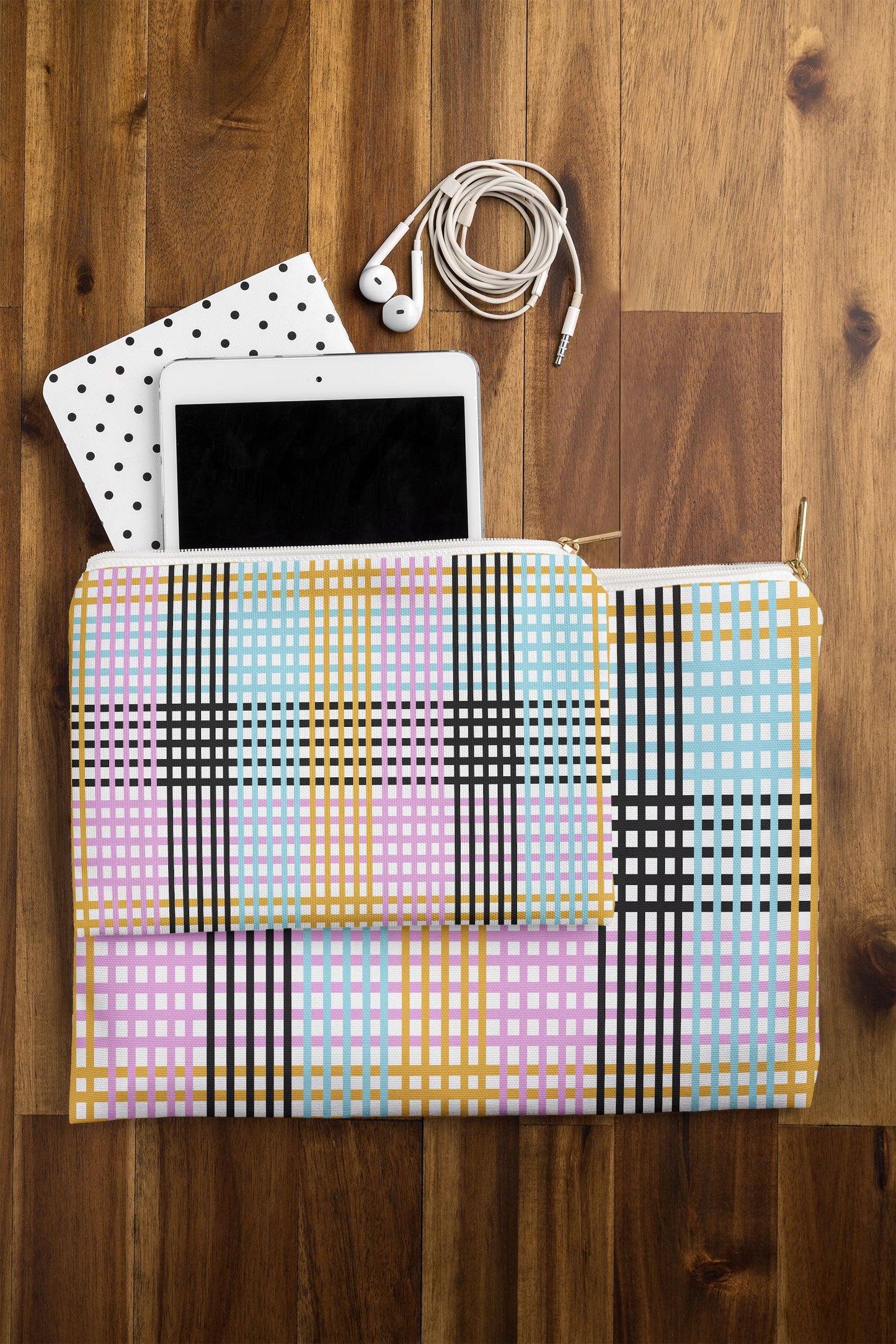 Mirimo Multicolor Gingham Grid Pouch