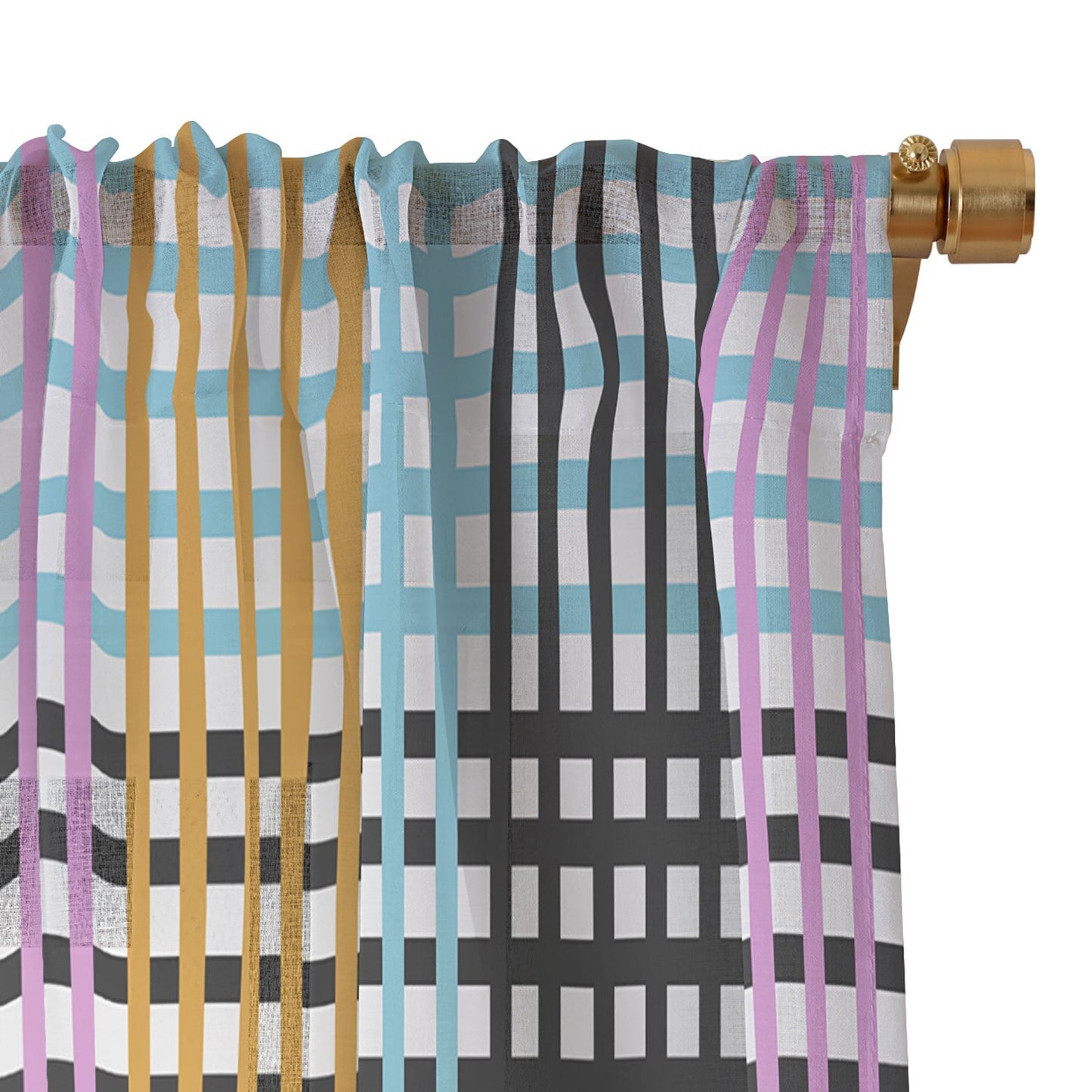 Mirimo Multicolor Gingham Grid Sheer Non Repeat