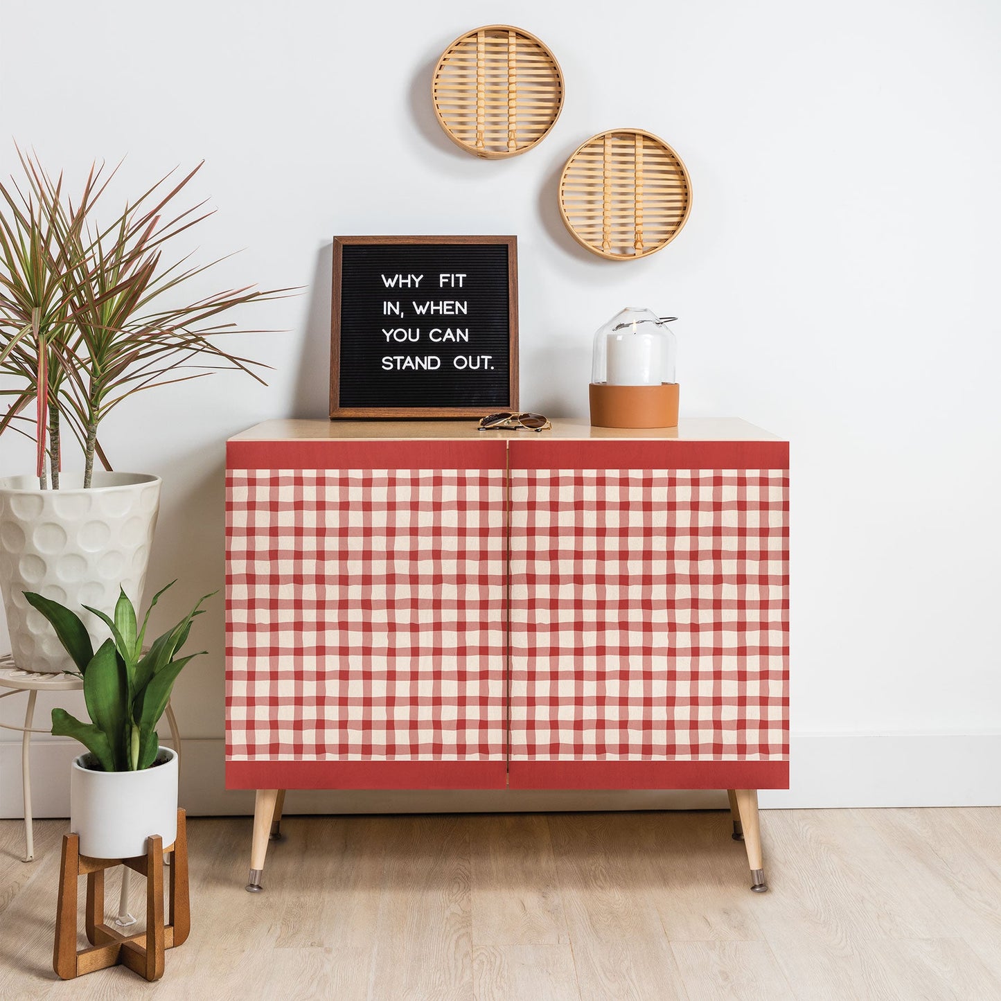 Mirimo Organic Gingham Red Credenza