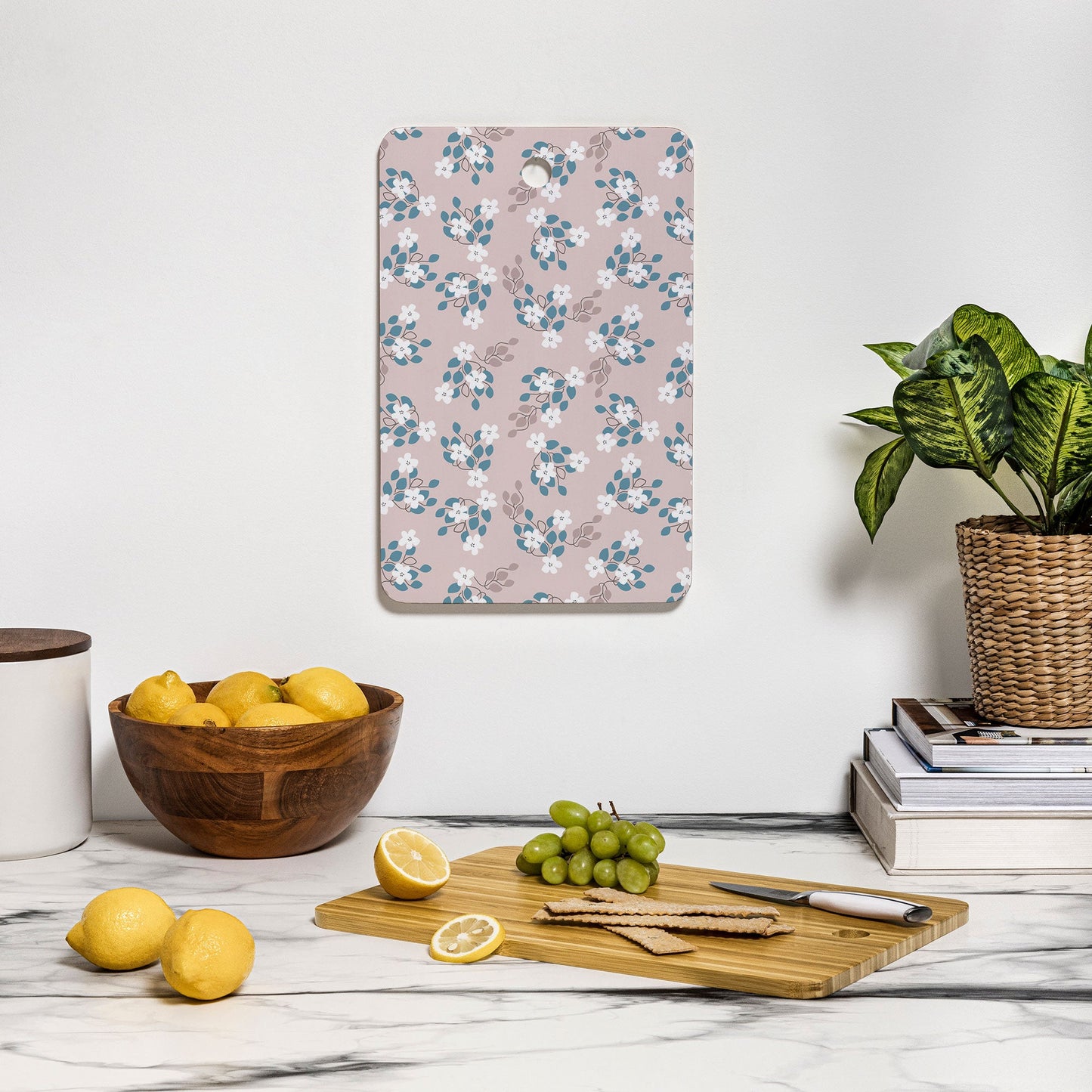 Mirimo Tiny White Flowers Cutting Board Rectangle