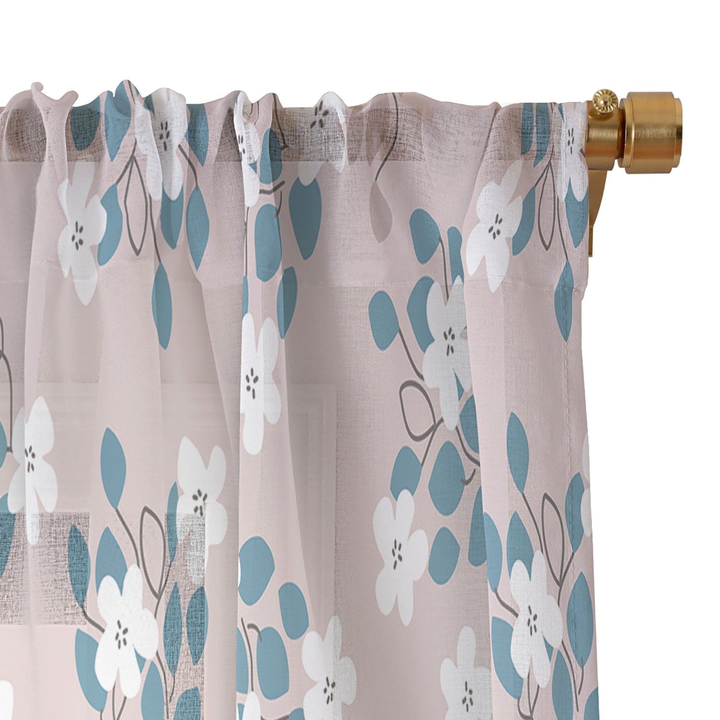 Mirimo Tiny White Flowers Sheer Window Curtain