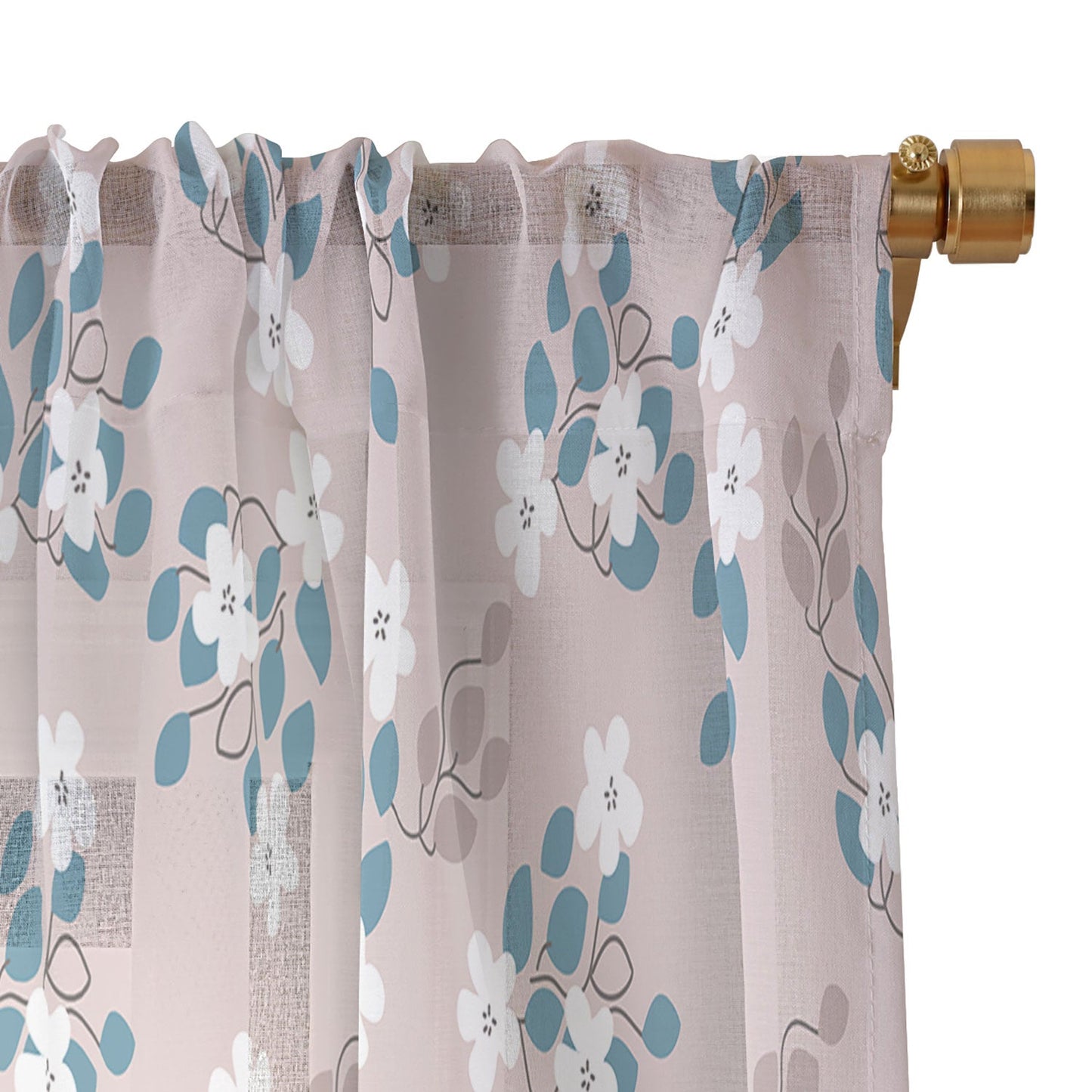 Mirimo Tiny White Flowers Sheer Non Repeat