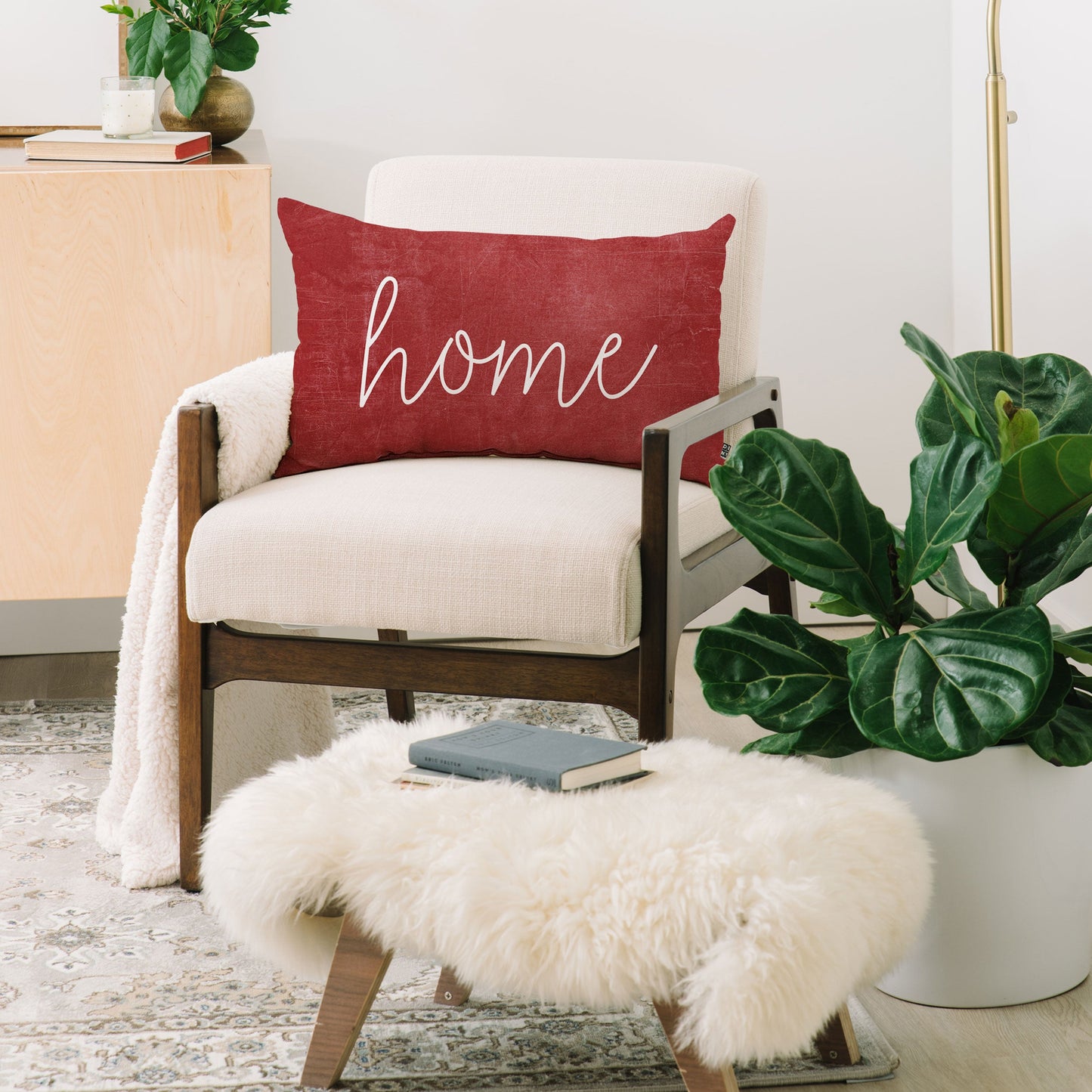 Monika Strigel FARMHOUSE HOME CHALKBOARD RED Oblong Throw Pillow
