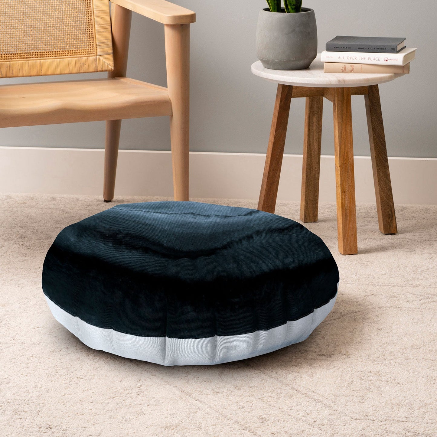 Monika Strigel WITHIN THE TIDES STORMY WEATHER GREY Floor Pillow Round