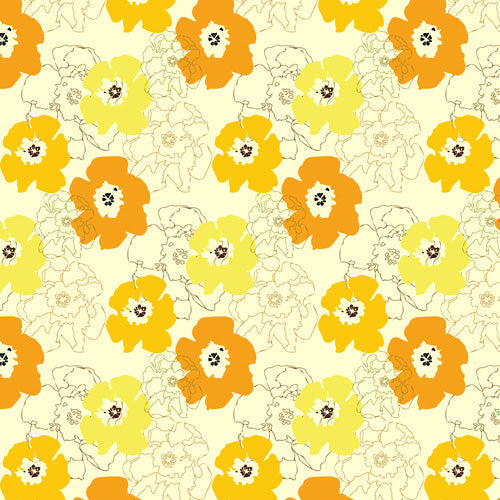 Morgan Kendall yellow flower power Shower Curtain