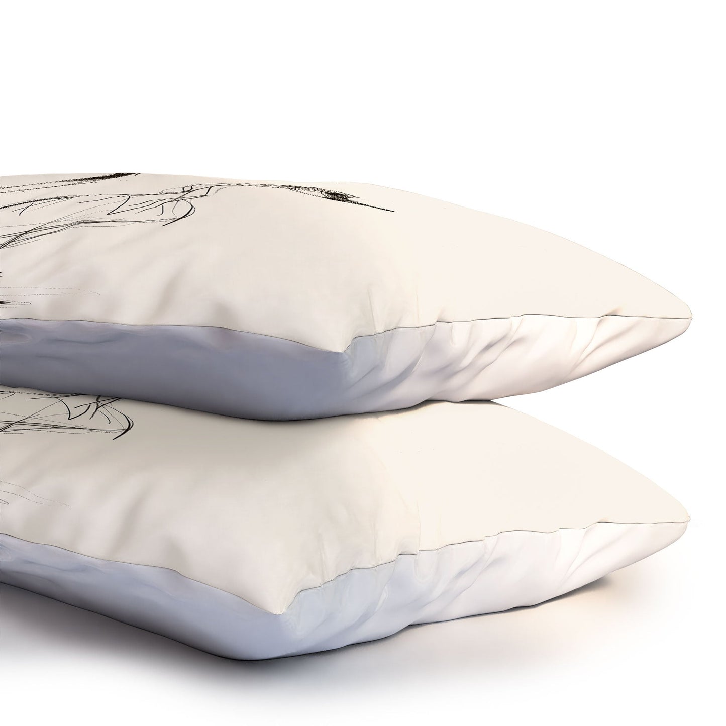 Nadja Two Geese Minimalist Drawing Pillow Shams