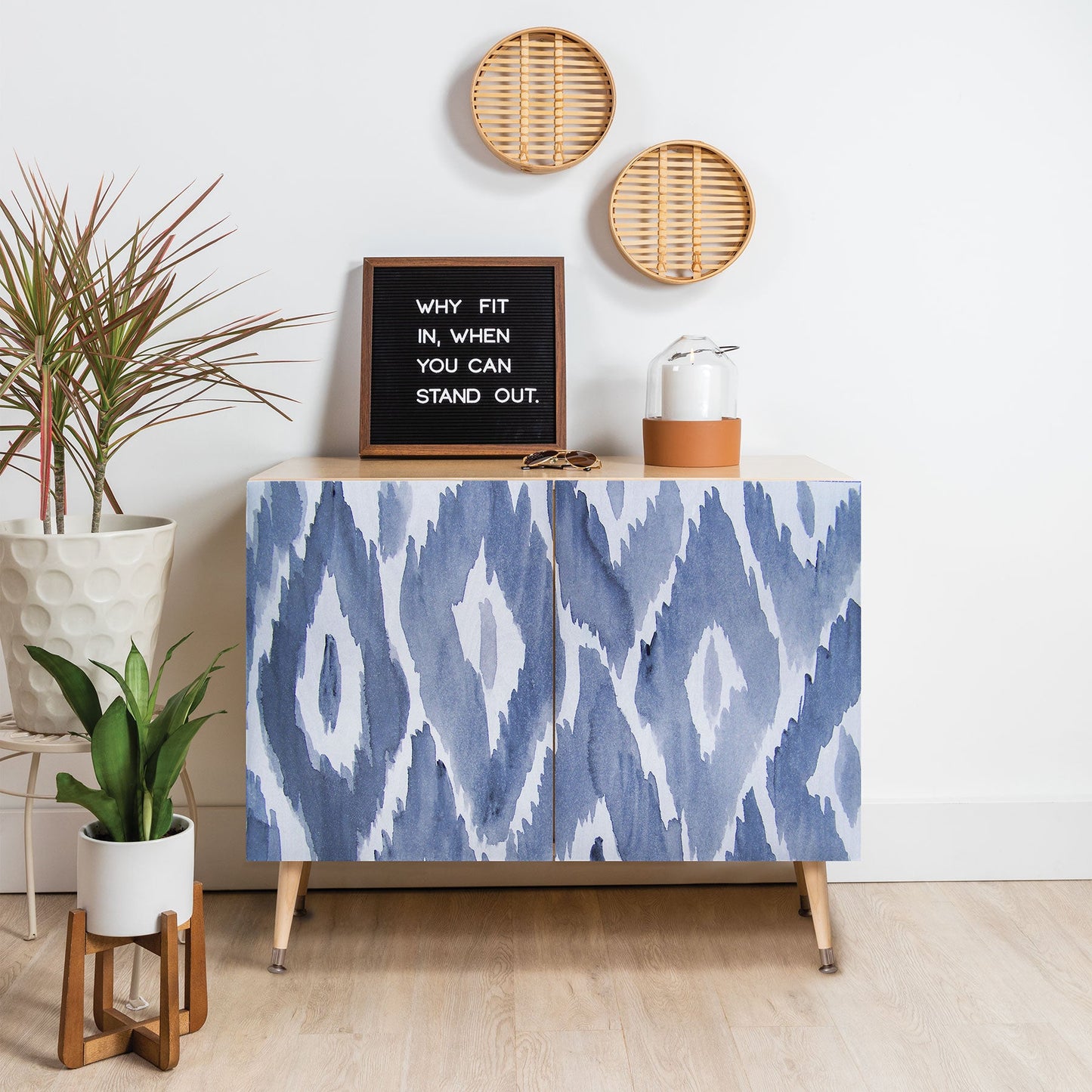 Natalie Baca Painterly Ikat in Indigo Credenza