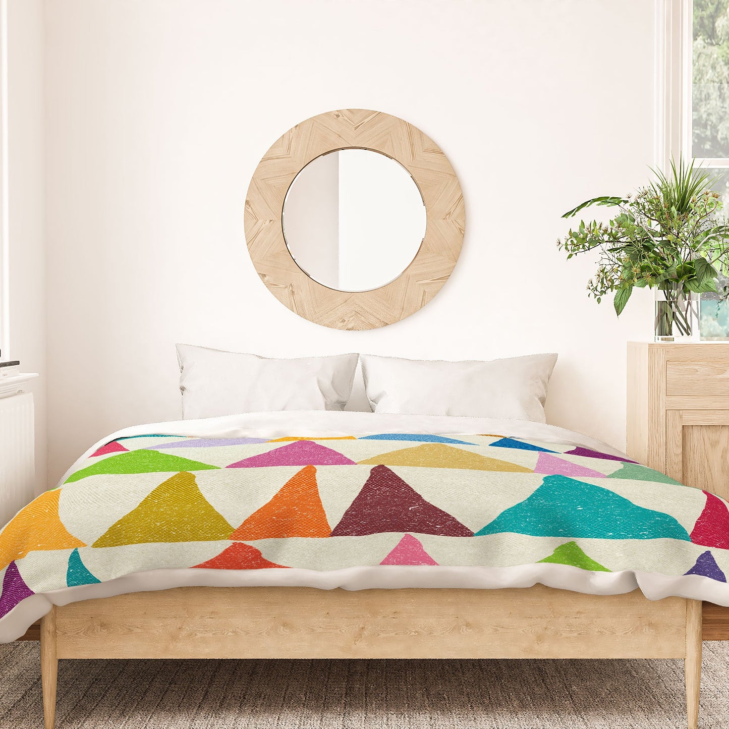 Nick Nelson Analogous Shapes In Bloom Duvet Cover