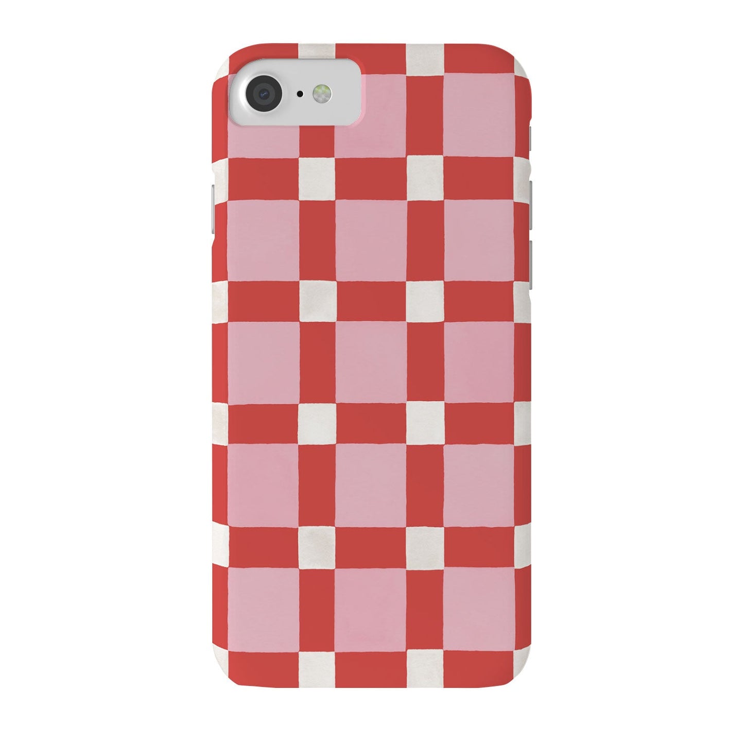 Ninola Design Checker Mosaic Pink Red Phone Case