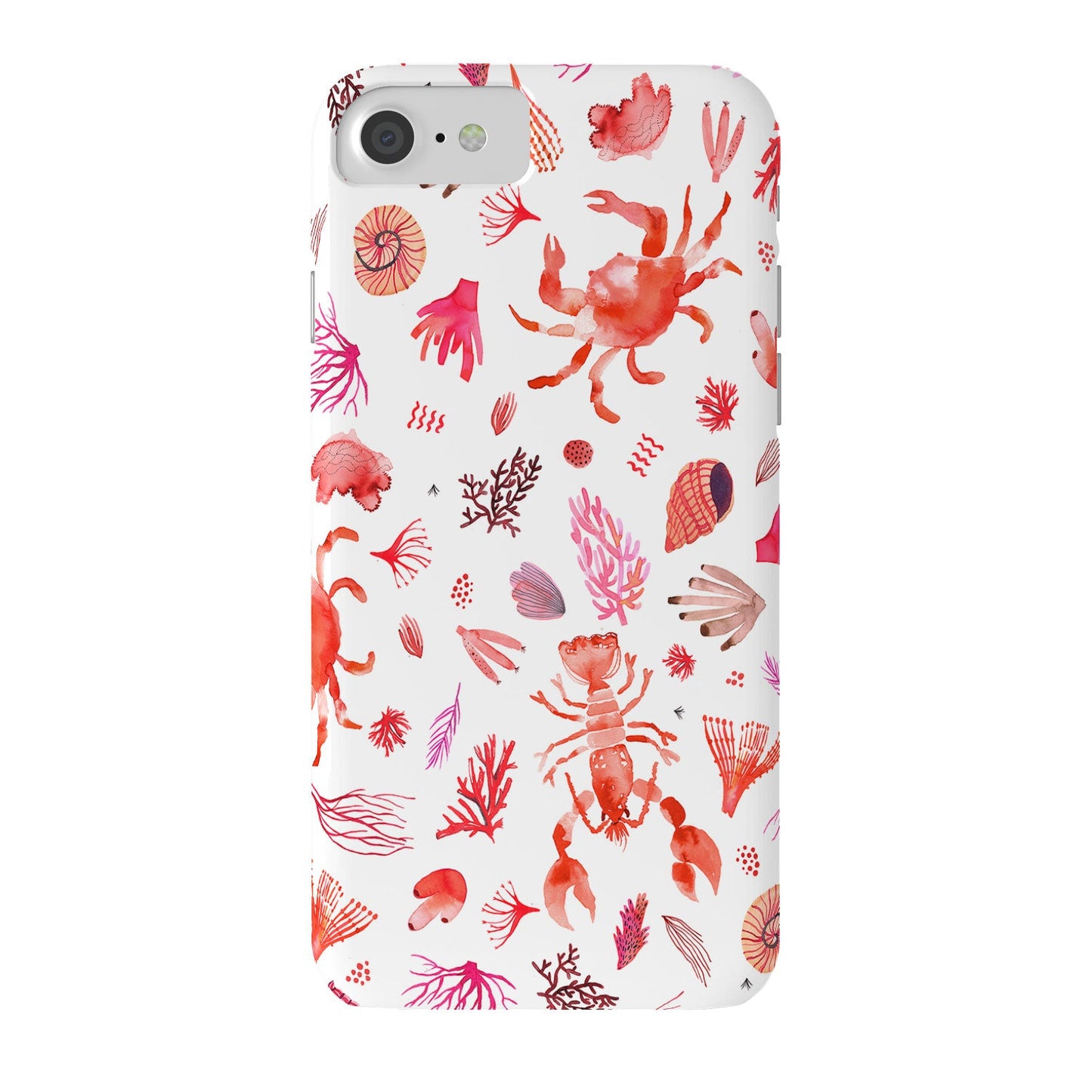 Ninola Design Crabs Lobsters Coastal Coral Reef Red Phone Case