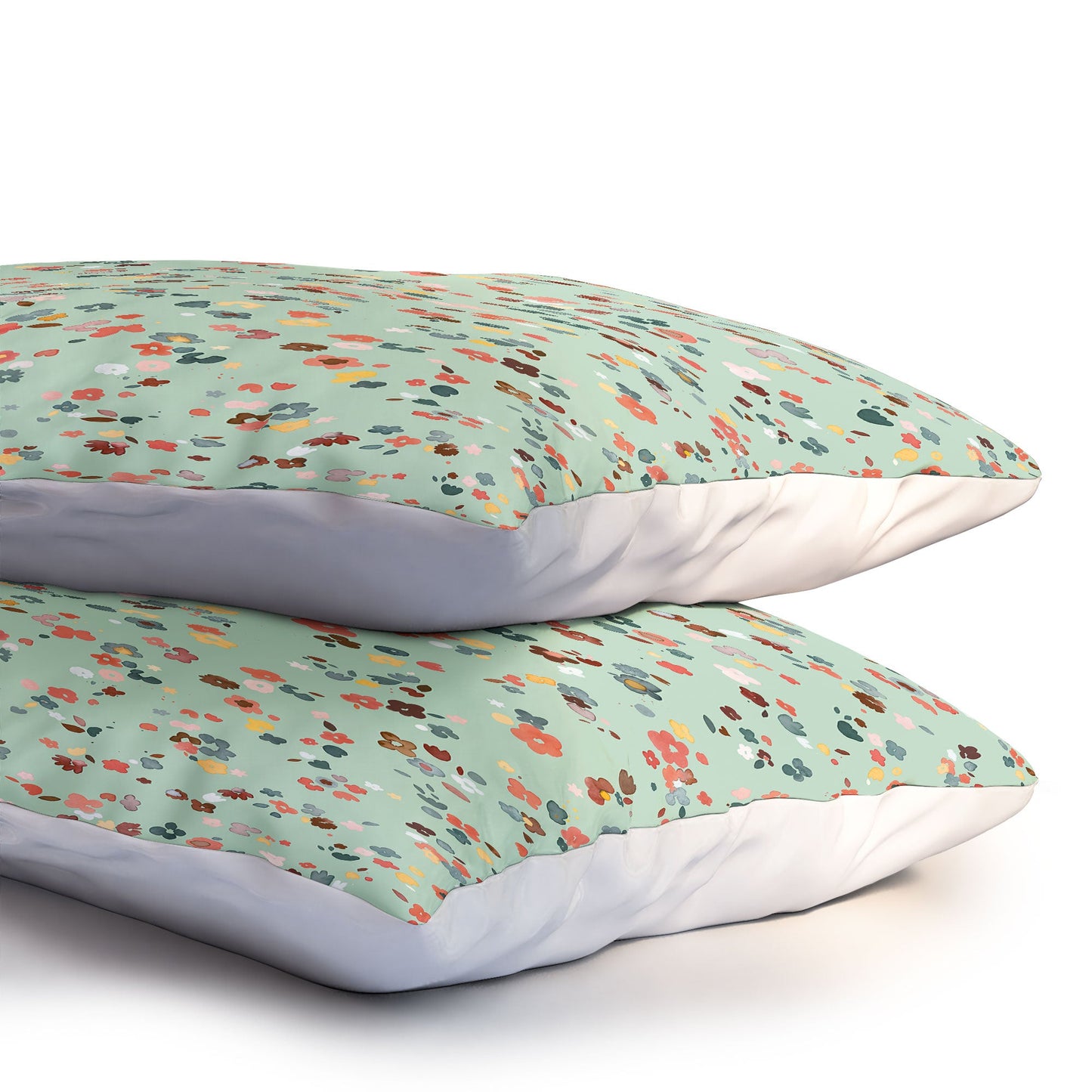 Ninola Design Ditsy flowers Green Pillow Shams