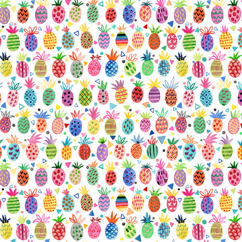 Ninola Design Geo pineapples Multicolored Shower Curtain