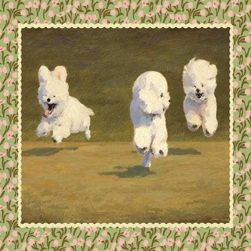 NKTN Three Dogs Running Shower Curtain
