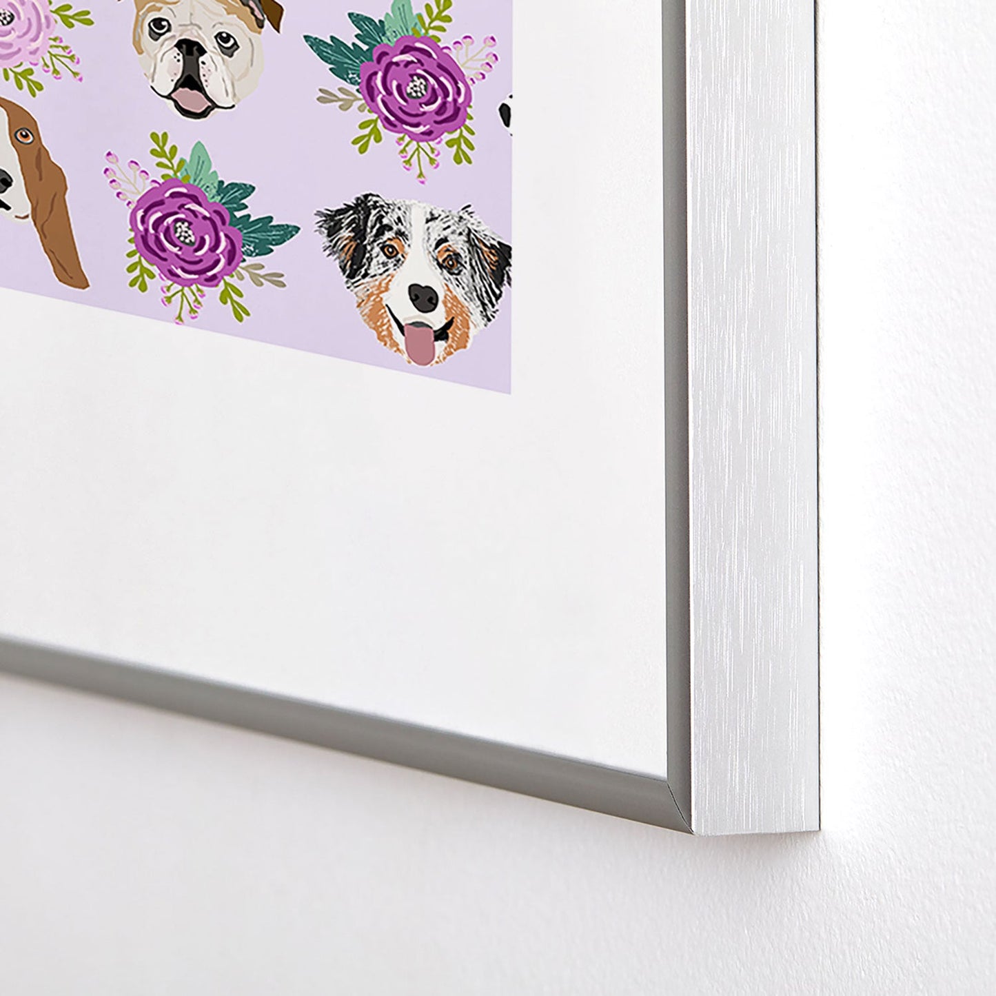 Petfriendly Dogs and cats pet friendly floral Metal Framed Art Print