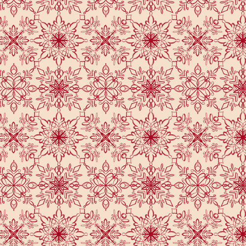 Pimlada Phuapradit Snowflake pattern red Shower Curtain